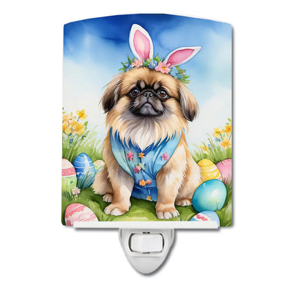 Pekingese Easter Egg Hunt Ceramic Night Light