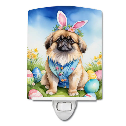 Pekingese Easter Egg Hunt Ceramic Night Light